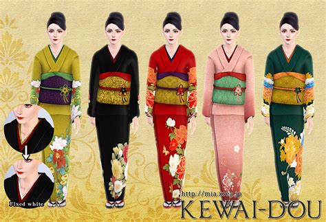 Japanese Kimono Set For Females Kewai Dou