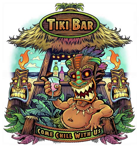 Tiki Bar Digital Art By Flyland Designs Pixels Merch