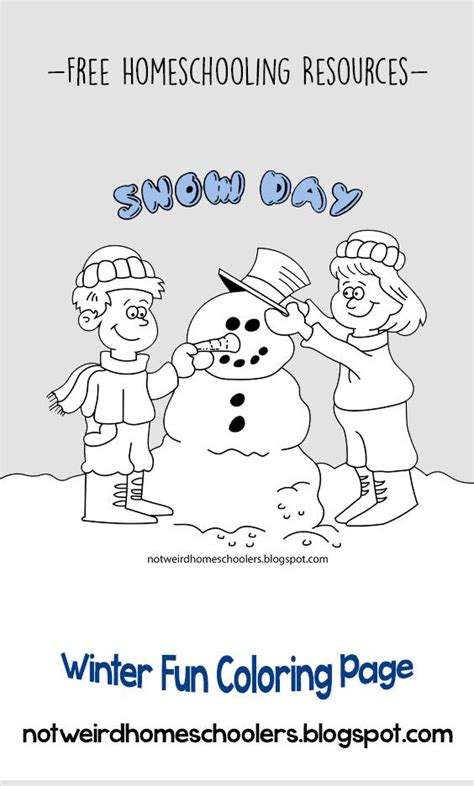 Text list of all the christmas coloring pages we have available for you to color: Snow Day Free Coloring Page | Cool coloring pages ...