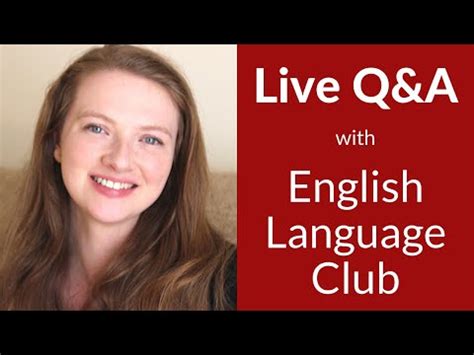 LIVE Q A With Colin From English Language Club YouTube