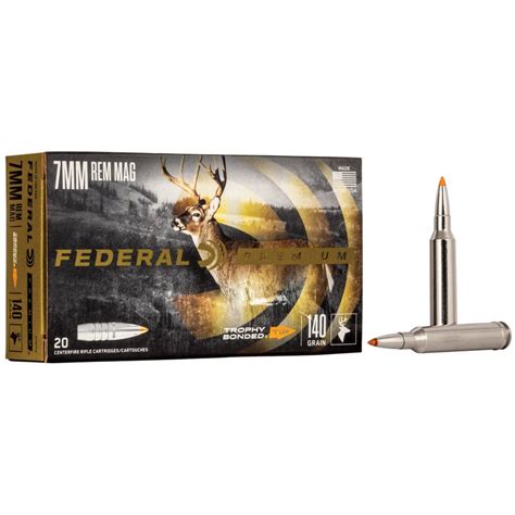 Federal Premium 7mm Rem Mag 140 Gr Trophy Bonded Tip 20 Rd