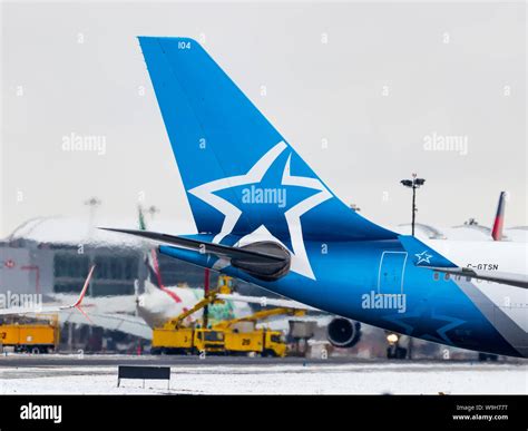 Air Transat Airbus A330 Tail Seen At Toronto Pearson Intl Airport