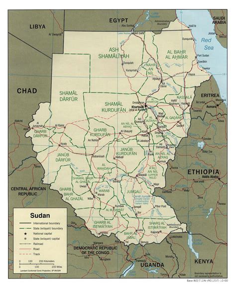 Detailed Political And Administrative Map Of Sudan With Roads Railroads And Major Cities