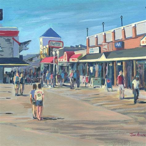 Ocean City Maryland Watercolor Print Boardwalk Painting Etsy