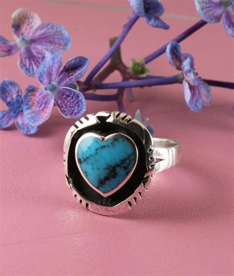 Turquoise Heart Ring In Vintage Style Setting Cybelle