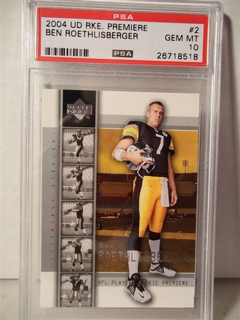 We did not find results for: 2004 Upper Deck Ben Roethlisberger Rookie PSA Gem Mint 10 Football Card #2 #Pi… | Pittsburgh ...