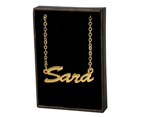 Sara 18ct Gold Plating Necklace With Name Christmas Identity