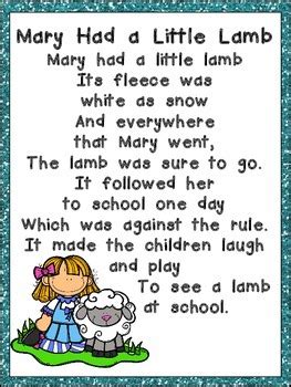 We did not find results for: Mary Had a Little Lamb Book, Poster, & MORE- Nursery ...