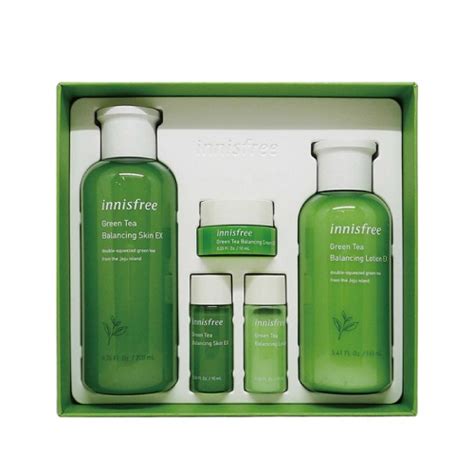 Innisfree Green Tea Balancing Skin Care Set Ex Items New Design Beauty Me