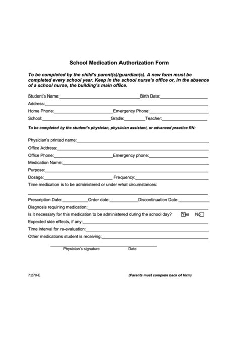 Printable Medical Authorization Form