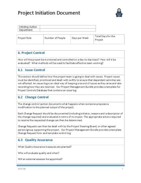 8 Project Initiation Document Template Template Free Download