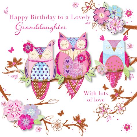 Lovely Granddaughter Happy Birthday Greeting Card Cards Love Kates