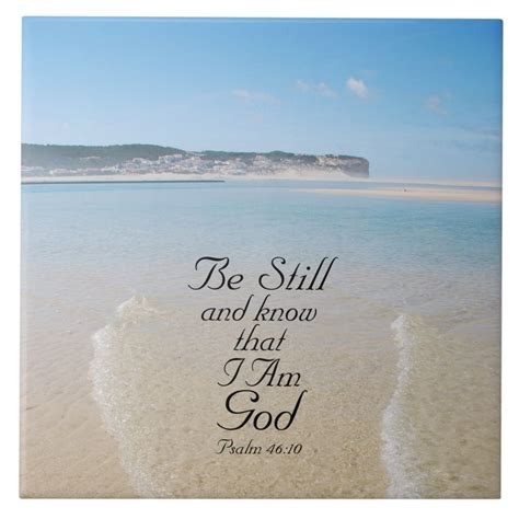 Be Still And Know Bible Verse Psalm Beach Tile Inspirational