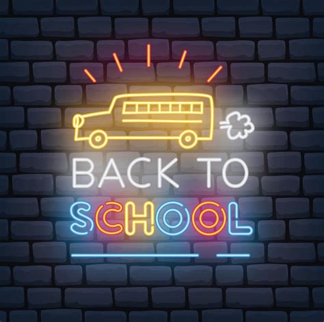 Premium Vector Back To School Themed Neon Sign