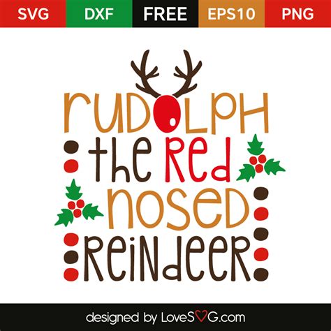 Download Rudolph the red nosed Reindeer | Lovesvg.com