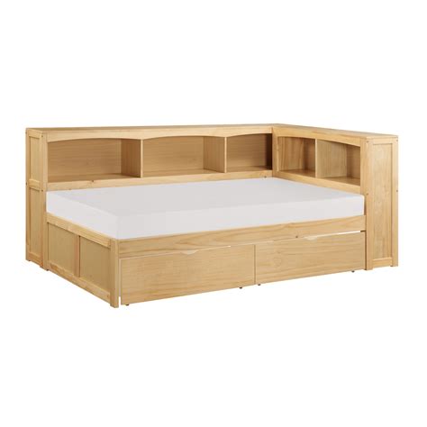 B2043BC-1BCT* -- Twin Bookcase Corner Bed with Storage Boxes