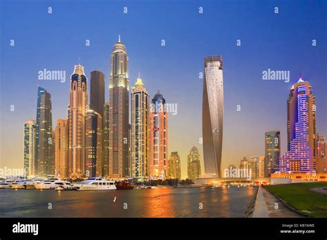 View At The Skyline Of Dubai Stock Photo Alamy