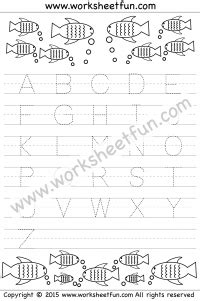 Use in preschool or kindergarten. Letter Tracing Worksheet - Capital Letters - Fish Theme ...