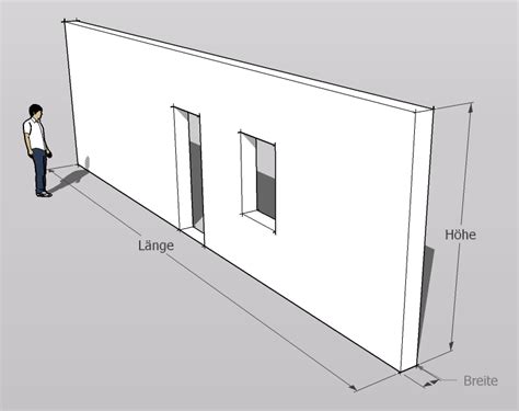 Die wand hat eine stärke von 15cm und ist mit leicht backsteinen gemauert, sie sind grau. Wand (Bauteil)
