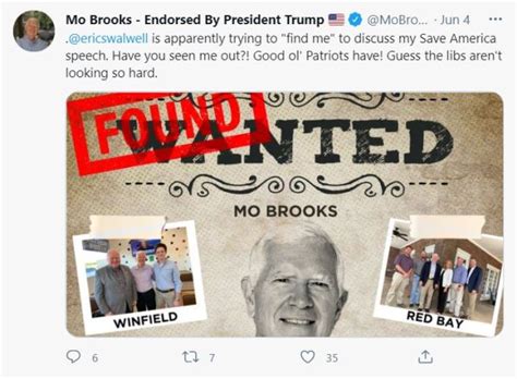 Congressman Mo Brooks Alleging Criminal Trespass After Being Served