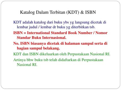 Ppt Katalog Dalam Terbitan Kdt And Isbn Powerpoint Presentation Id