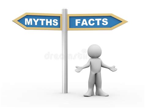 3d Man And Facts Vs Myths Road Sign Stock Illustration Illustration