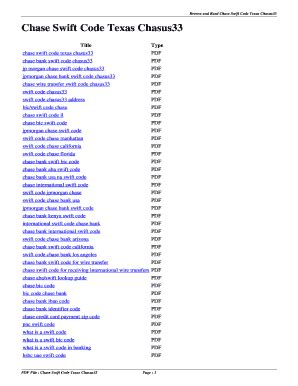 Swift code description from wikipedia. Chase Swift Code - Fill Online, Printable, Fillable, Blank ...