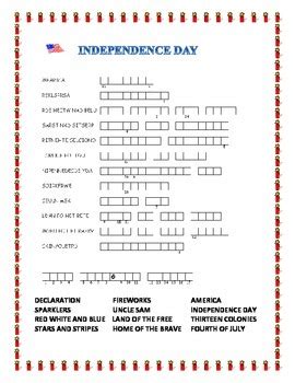 The first president of the united states 4. 4th of July- Word Search and Double Puzzle with Hidden ...