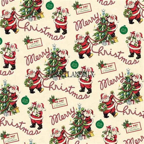 Vintage Merry Christmas Wrapping Santas Digital Christmas Wrapping