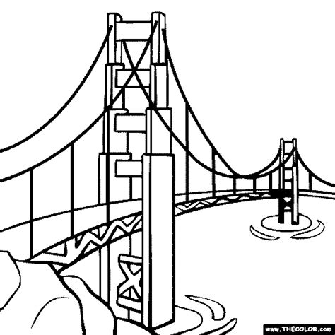 Golden Gate Bridge Coloring Page