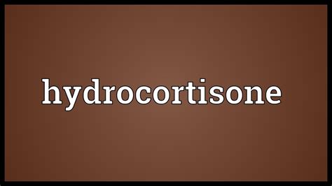 Hydrocortisone Meaning Youtube