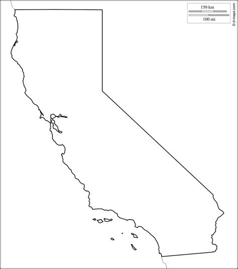Blank Map Of California Printable Templates Free