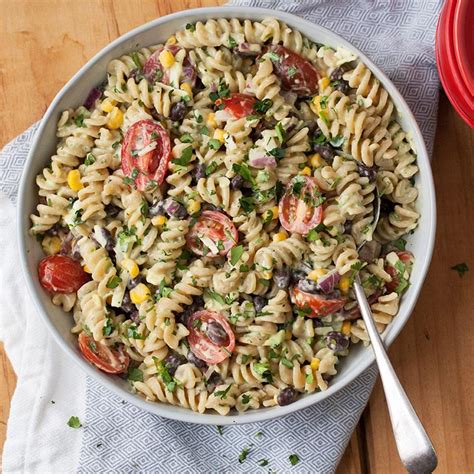 Mexican Pasta Salad With Creamy Avocado Dressing Recipe Eatingwell