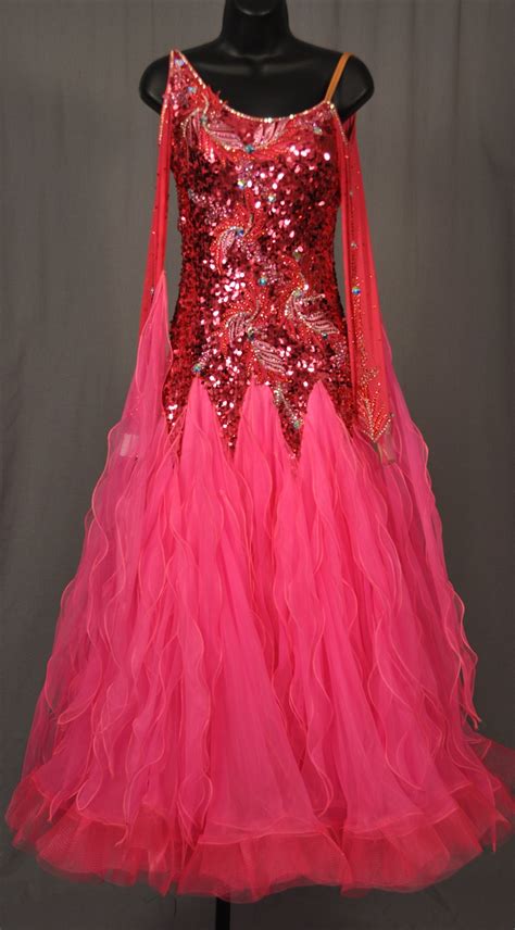 elegant hot pink ballroom dress