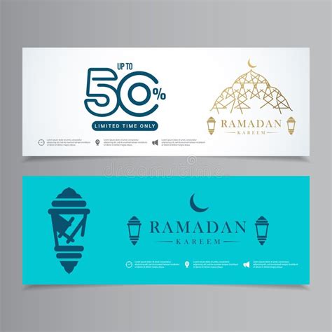 Ramadan Kareem Sale Up To 50 Banner Vector Template Design Illustration