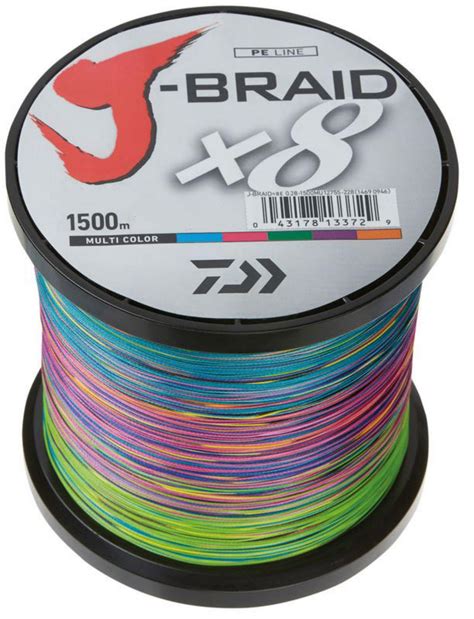 Daiwa J Braid X8 Multi Color Line Bulk 1500m Fishing Gear