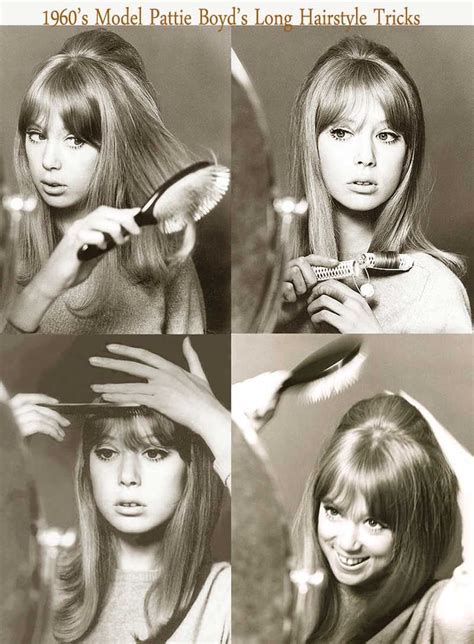 When you pick a hairstyle for women over 60, the main goal is to make her image younger. 1960's Hairstyles for Long Hair - Pattie Boyd | 1960s hair ...