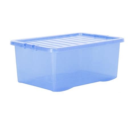 Buy Pack Of 45 Litre Crystal Sparkle Plastic Storage Boxes And Lids