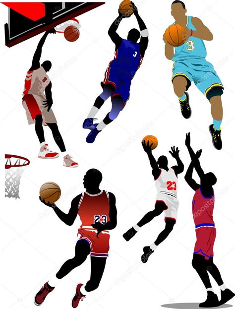 Basketball Players Vector Illustration — Stock Vector © Leonido 2696216