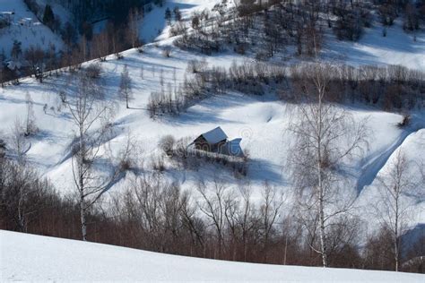 Winter In Romania Carpathian Mountains In Transylvania Stock Photo