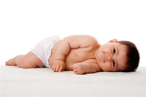 Peaceful Baby Laying On Side Stock Image Image Of Peaceful Laying