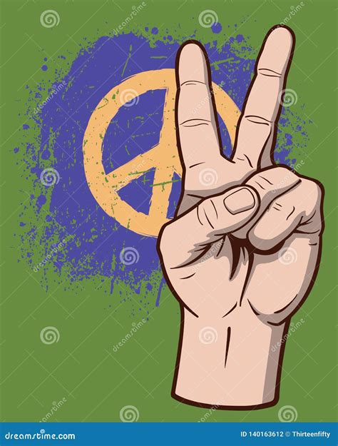 Human Hand Peace Sign Gesture Vector Graphic Illustration Stock Vector