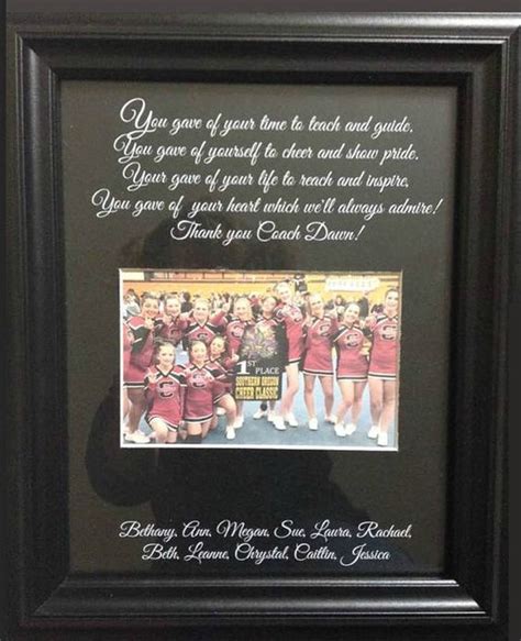 Cheer Coach Thank You Gift Personalized By WeddingFramesByDiane Cheer