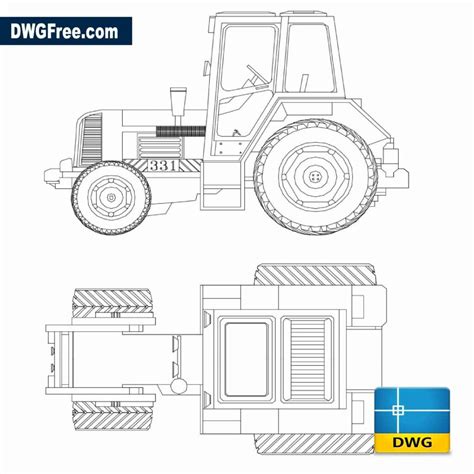 Tracteur D Dwg T L Charger Autocad Blocks Cad Dwgfree