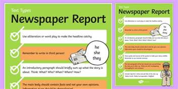 Text Types Guide Newspaper Report Display Poster Australia