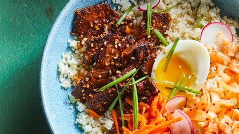 Korean Steak, Kimchi & Cauliflower Rice Bowls | Recipe ...