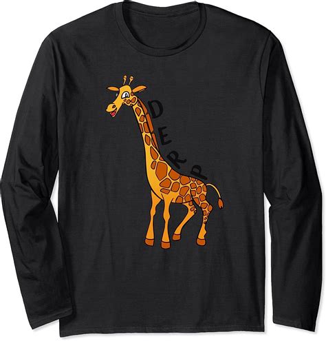 Derpy Giraffe Derp Long Sleeve T Shirt Uk Fashion