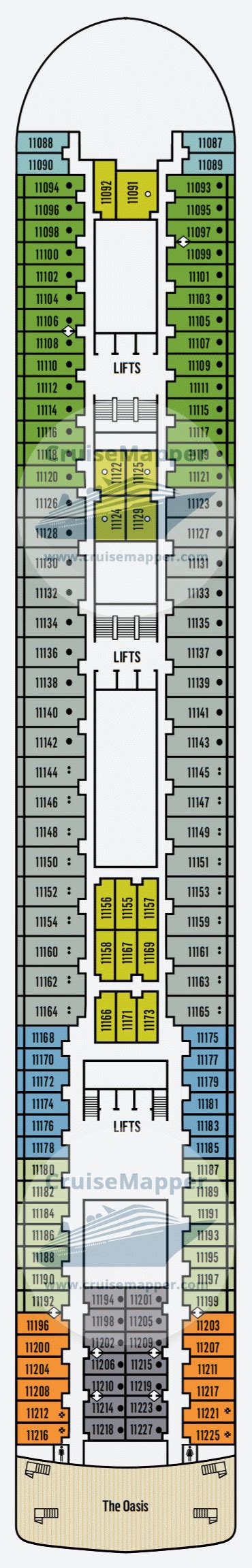 How to use our cabin check tool. Pacific Jewel deck 11 plan | CruiseMapper