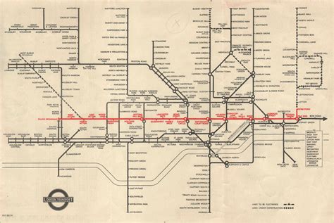 London Underground Tube Map Plan Central Line Extension To Stratford