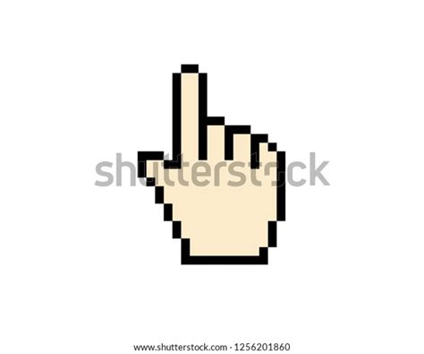 Illustration Pixel Art Finger Pixel Style Stock Vector Royalty Free